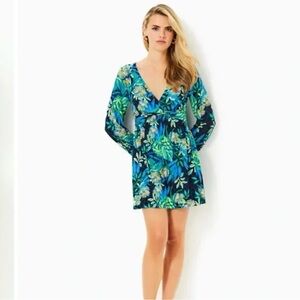 Lilly Pulitzer Tropical Blue and Green Swim Cover-Up